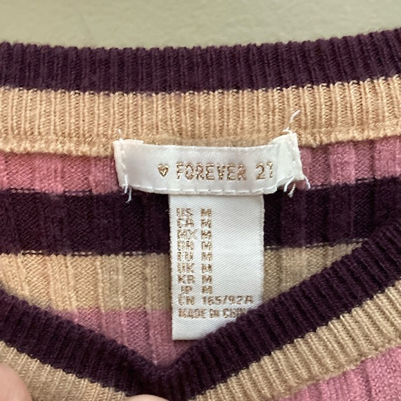 Forever 21 Pink and Purple Ribbed Short Sleeve Tee - Picture 2 of 9